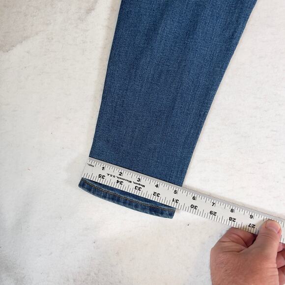 Zara Basic Denim Department Mid Rise Skinny Jeans Woman 8 32W Zipper Cuffs Z1975 - Picture 15 of 16